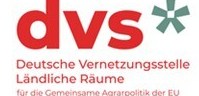 Logo der Deutschen Vernetzungsstelle Ländliche Räume - rot auf weißem Hintergrund